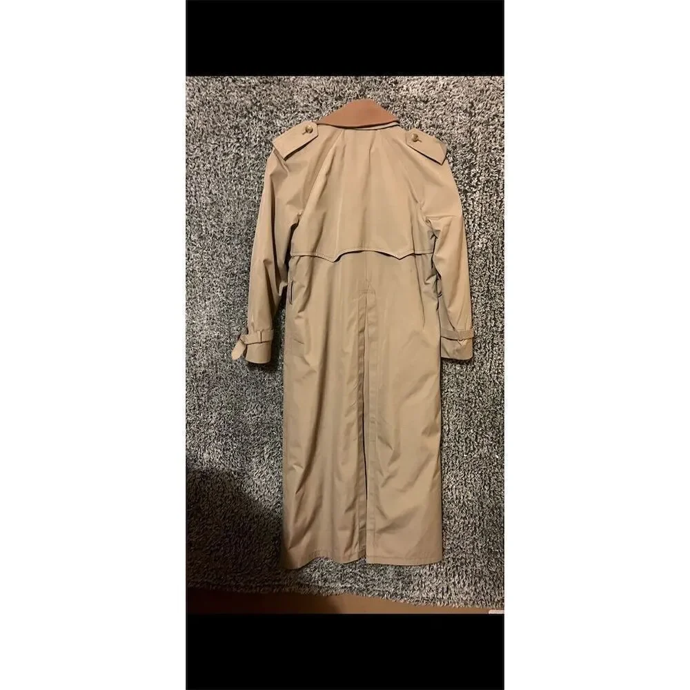 VTG Brooks Brothers women’s Beige Trench Coat Size M Double-Breasted Formal
